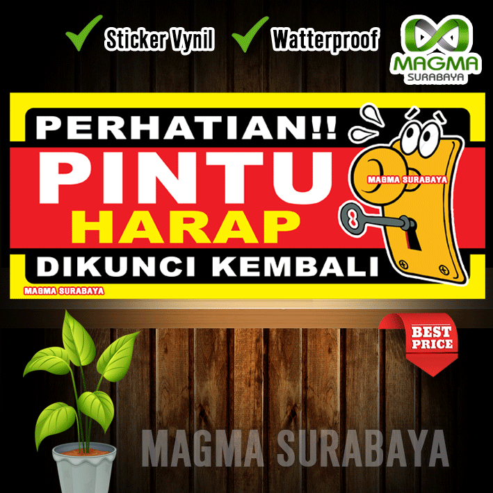 

Stiker Pintu harap dikunci kembali - jagalah keamanan