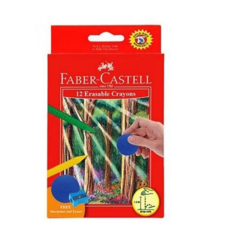 

Faber Castell Erasable Crayon 12 / 24 warna ( Crayon Hapus)