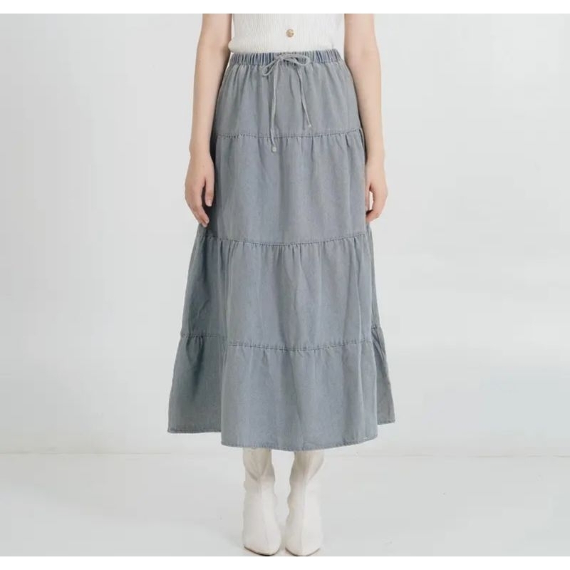 D3W ROK PANJANG JEANS KINSLEY SKIRT SKIRT, THIS IS APRIL