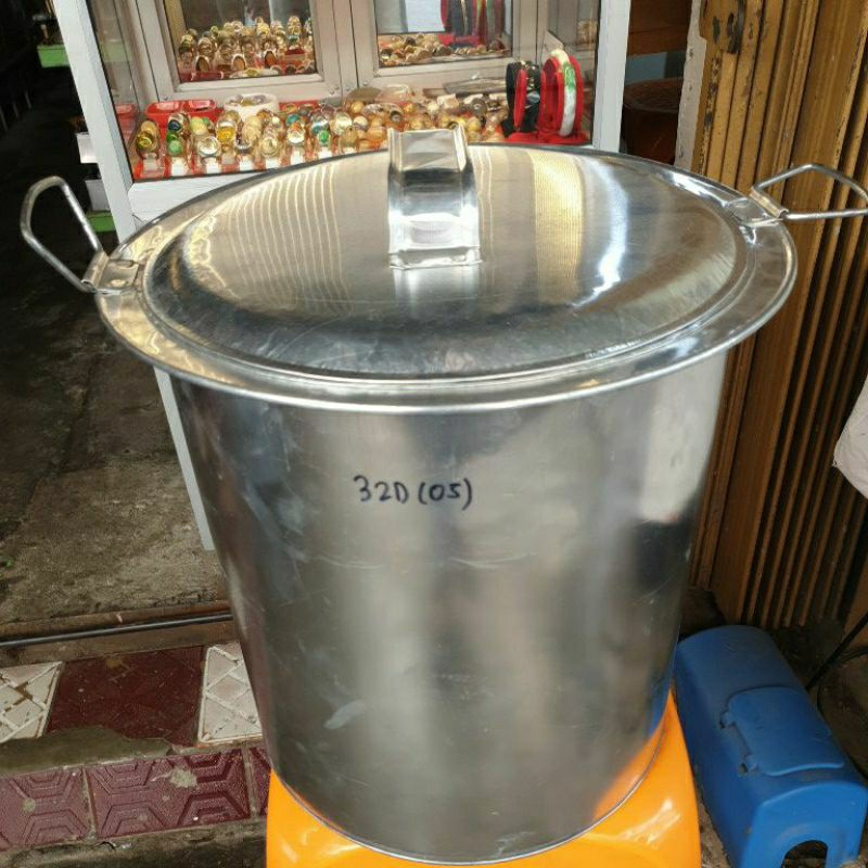 Dandang mie ayam sekat dua aluminium 05 diameter 32cm