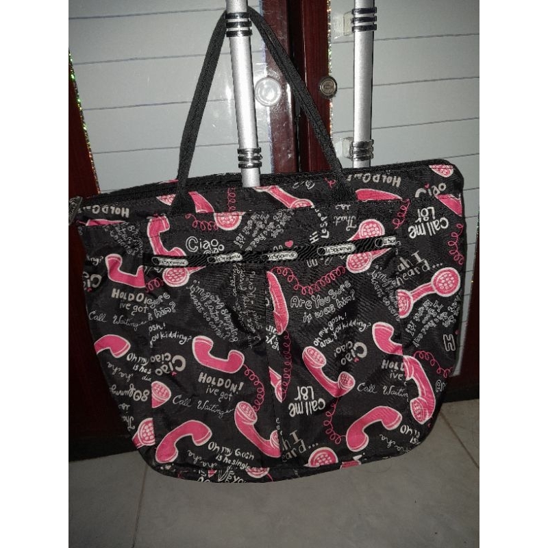 handbag branded LESPORTSAC original lengkap tag preloved monza bag tas second