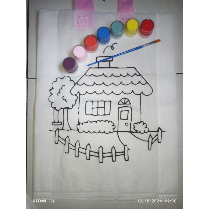

Paket melukis / mewarnai spunbond / tas lukis / cat air/kuas/palet lukis