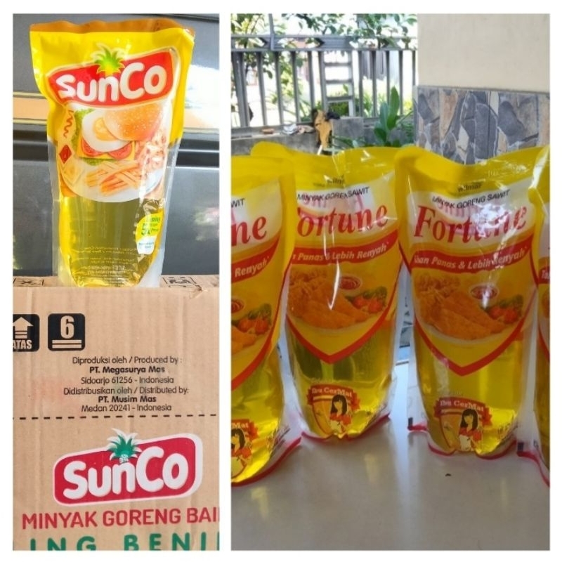 

minyak goreng sunco, fortune ecer 1 liter pouch, 1 liter bantal