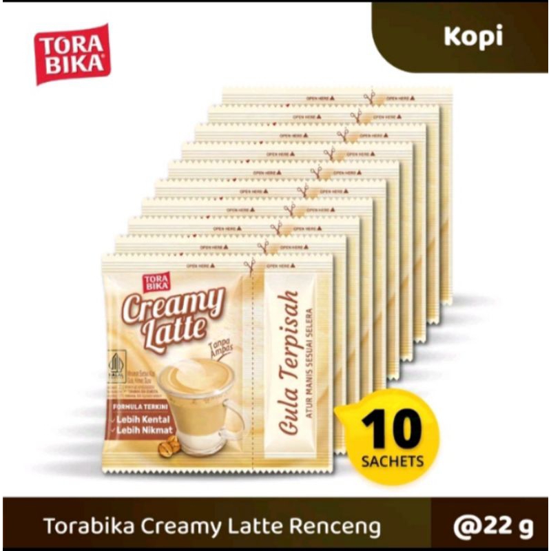 

Kopi Torabika Creamy Latte 1 Renceng isi 10 Sachet