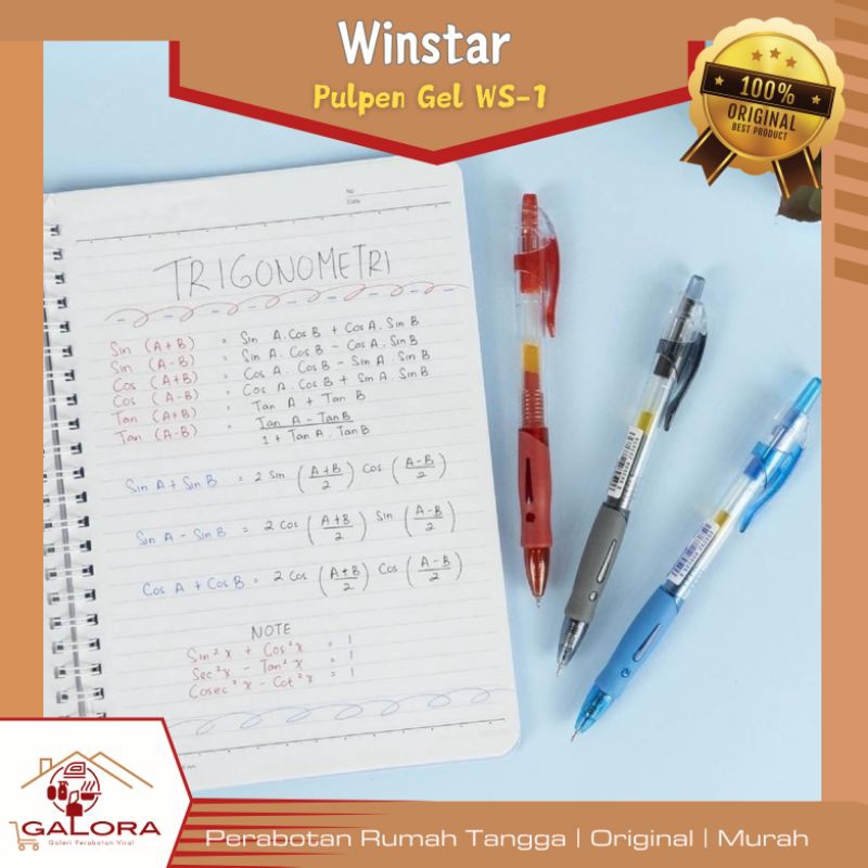 

‼️GALORA‼️[WinStar] 12pcs Stationery Gel Pen | Bolpen Gel | Pulpen Gel Hitam WS-1 0,5 mm Bolpoin Tinta Sekolah Kantor 1pack Isi 12pcs