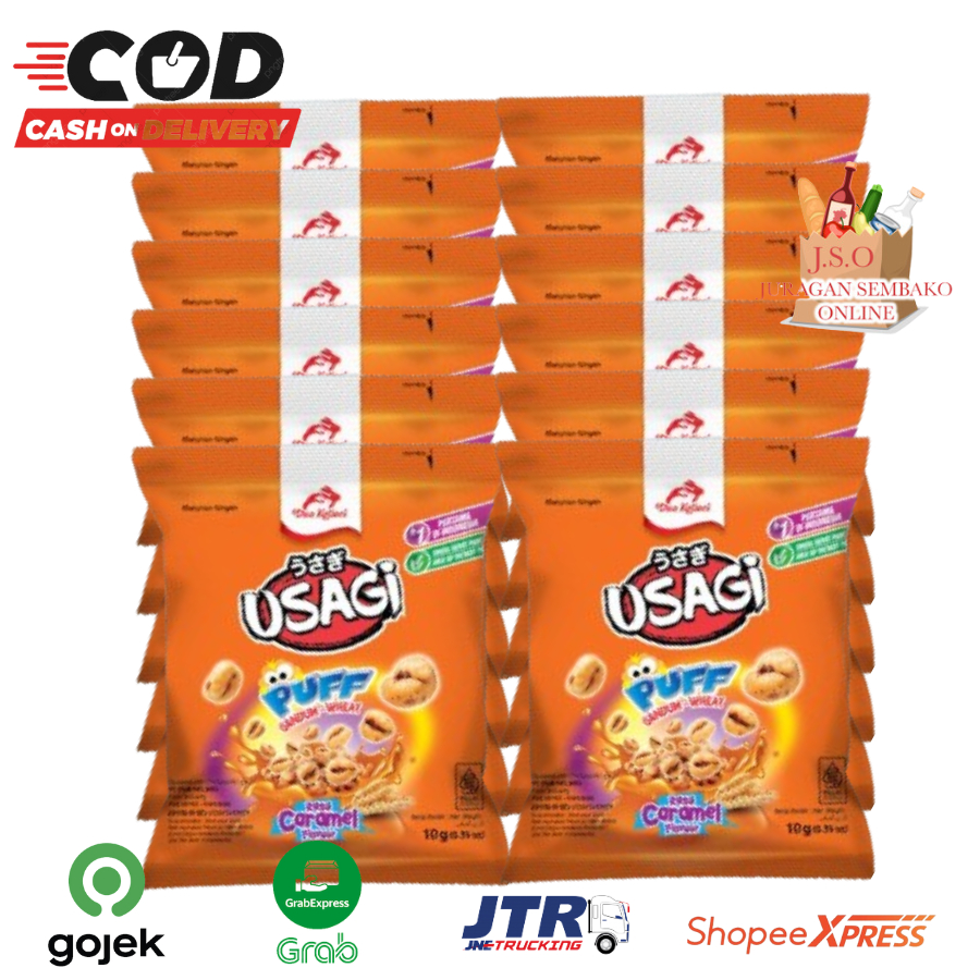 

[ JSO ] Usagi Puff Gandum Wheat Caramel Renceng Isi 10 x 10gr Dua Kelinci Snack Cemilan Anak Murah Halal