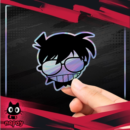 

Stiker Hologram Anime Detective Conan Head Black White