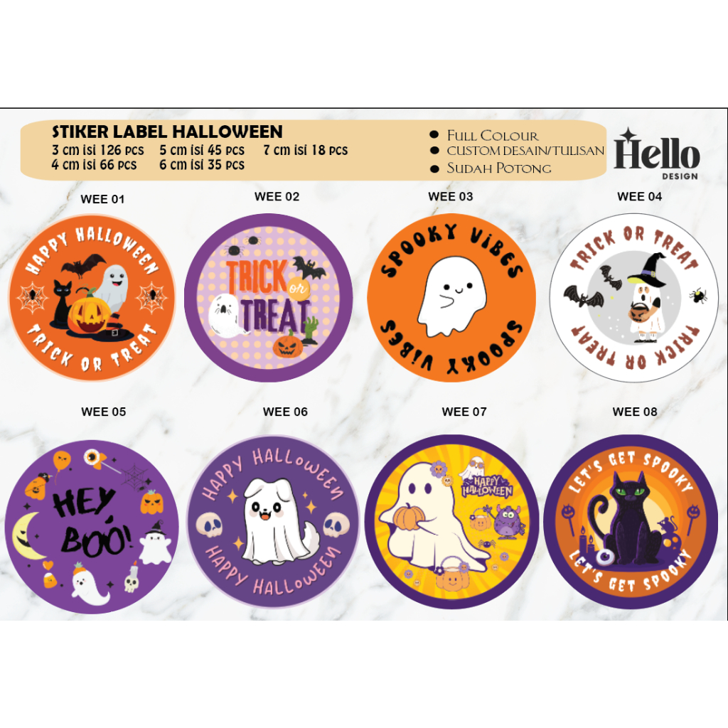 

(FREE CUSTOM) Stiker Halloween/ Stiker Kemasan Halloween