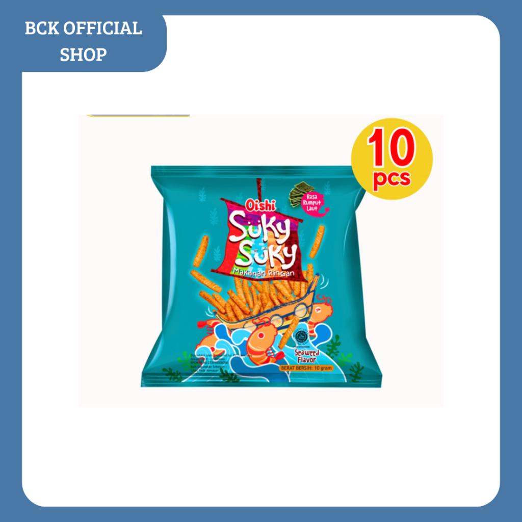 

Oishi Suky Suky Rasa Seaweed Renceng 10*10gr (RENCENG)