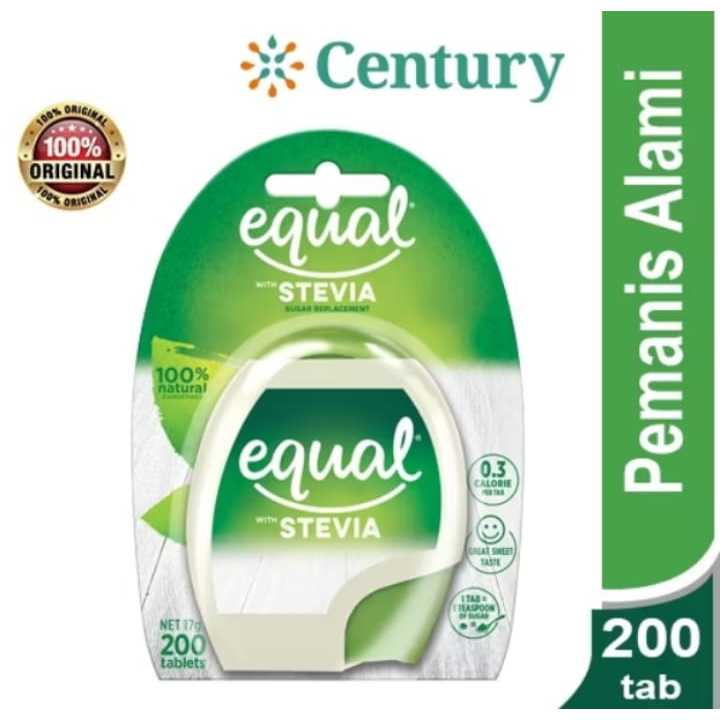 

EQUAL STEVIA 200TABLETS / PEMANIS ALAMI / GULA / MAKANAN / MINUMAN/GULA ALAMI/DIET/DIABETES/DISKON/PROMO/BERAT BADAN/KOPI/TEH/THERMOLYTE