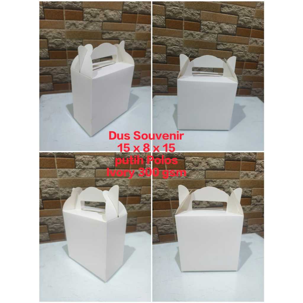 

Paperbox Souvenir Putih Polos Uk. 15 x 8 x 15 ( Ivory 300 gsm ) Stok terbatas