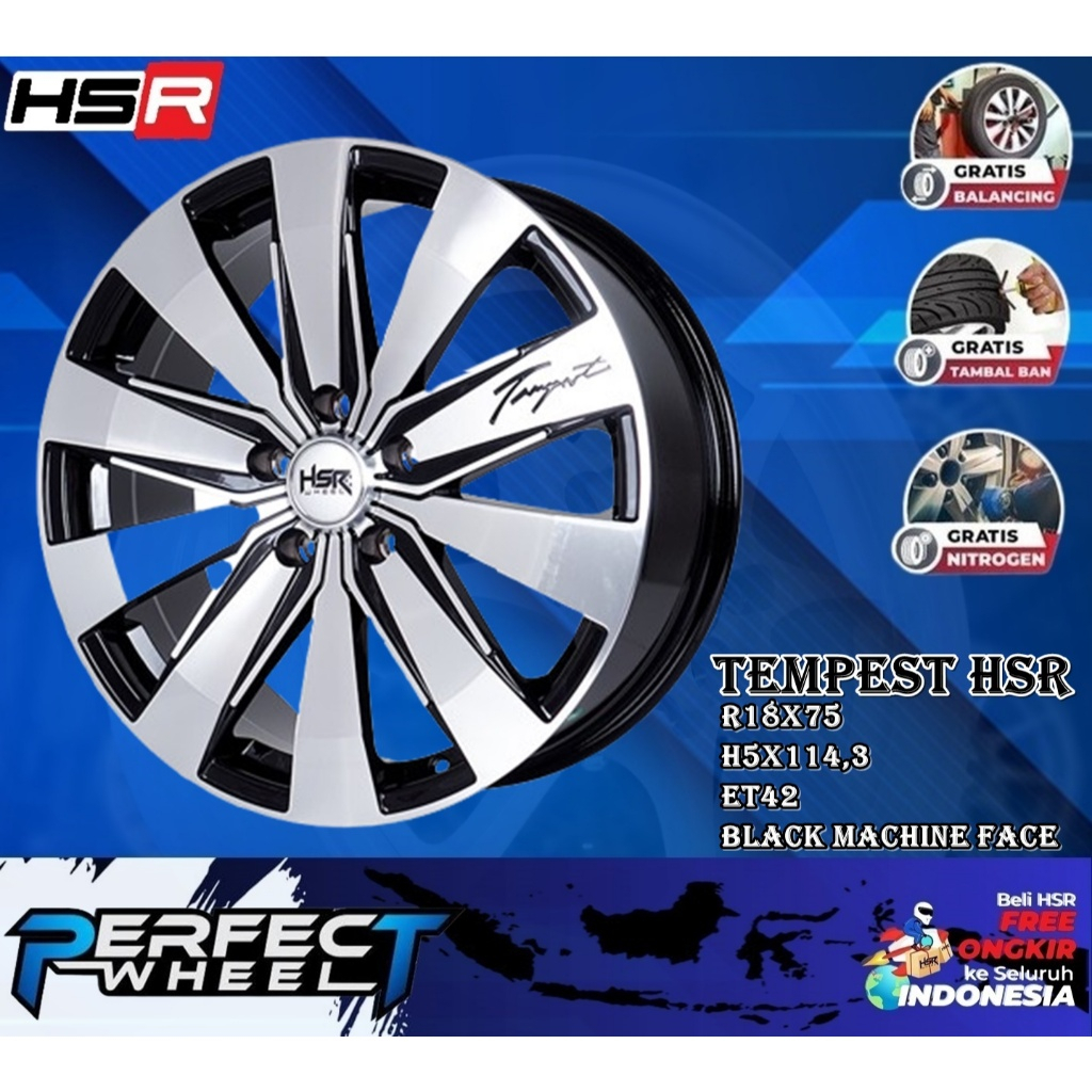 Velg Innova Reborn Ring 18 Velg racing HSR Tempest Untuk Outlander Xtrail Camry Accord
