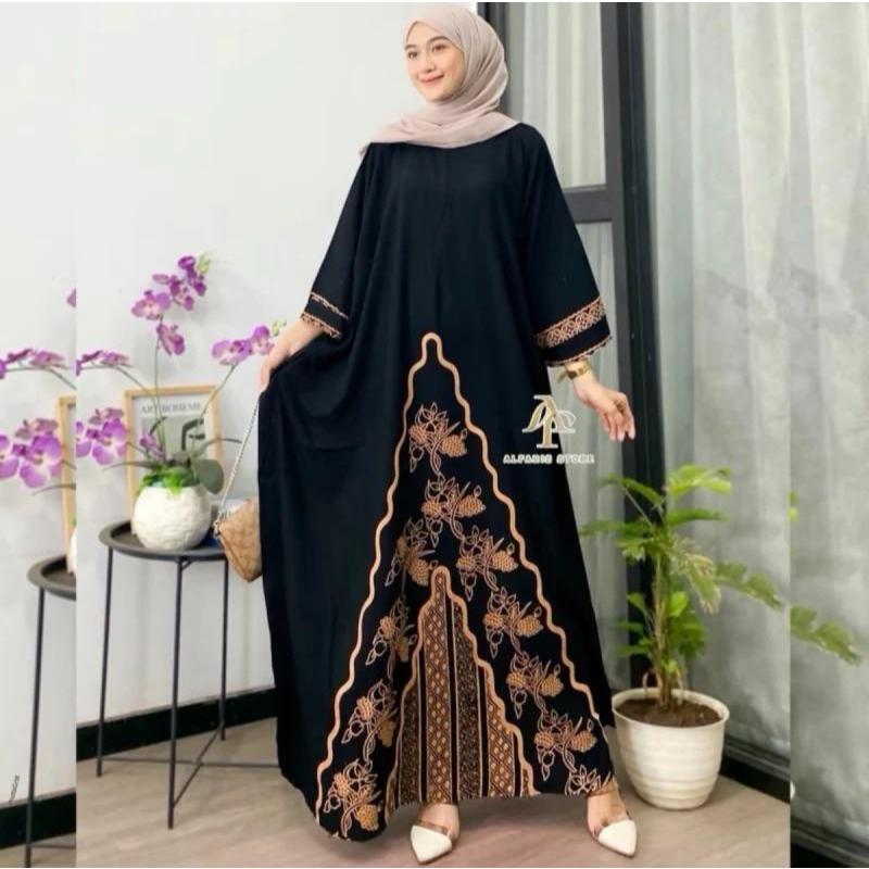 Kaftan Motif India Ld 180 cm Kaftan Panjang Muslim Wanita Nyaman