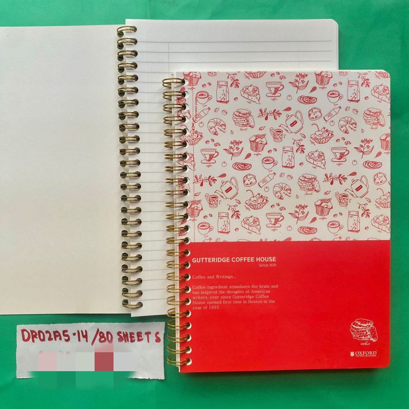 

OXFORD NOTEBOOK SPIRAL DR02A5-14/ 80 LEMBAR/UK 20X14.9CM A5
