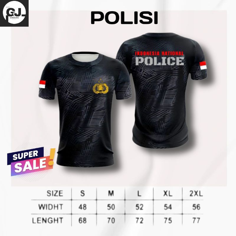 Kaos Dryfit Embose POLISI / Kaos Polisi Sablon DTF