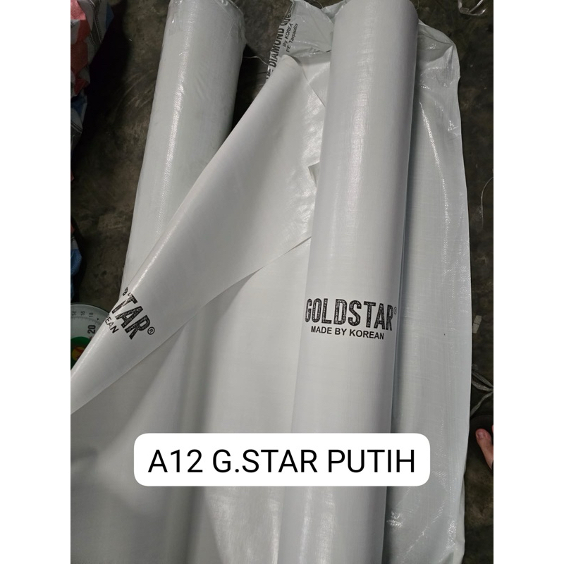 TERPAL TENDA PUTIH PVC GOLDSTAR KOREA TEBAL A12 LEBAR 2M JUAL PERMETER LARI 1Mx2M