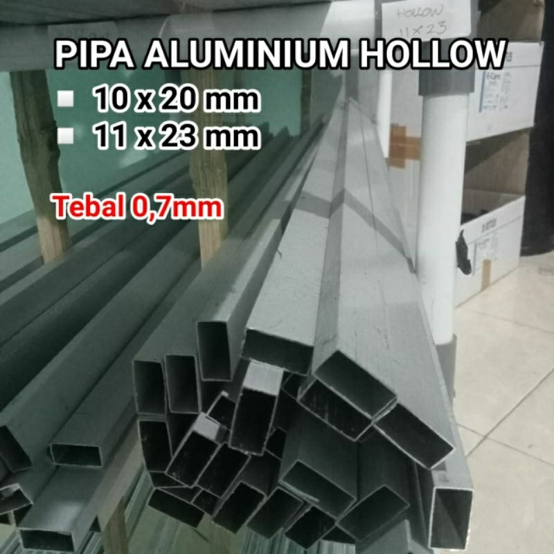 PIPA ALUMINIUM HOLLOW 10X20 mm, 11x23 mm