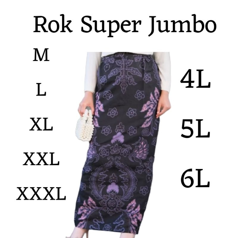 Rok Span Batik Jumbo Belah Belakang Bisa Request Size