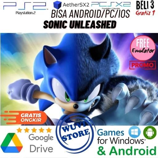 PS 2 Sonic Unleashed | Bisa di PC / Android / IOS Plus Emulator | Beli 3 Gratis 1