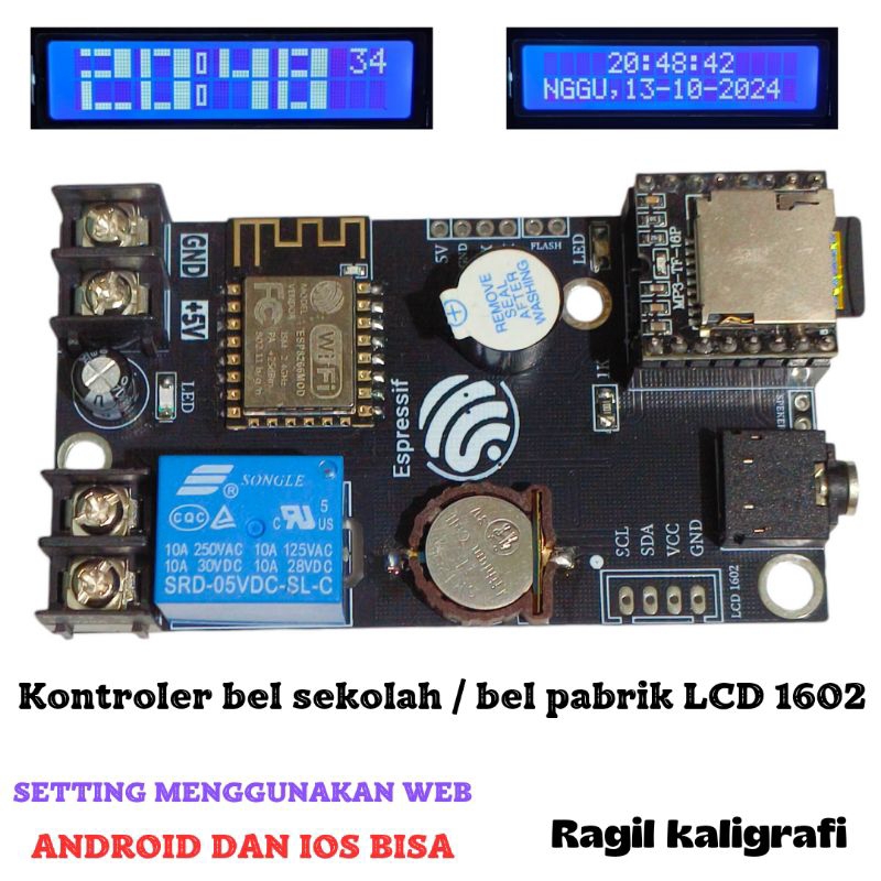 Controller bel sekolah lcd 1602 - kontroler bel sekolah otomatis mp3 - kontroler bel otomatis mp3