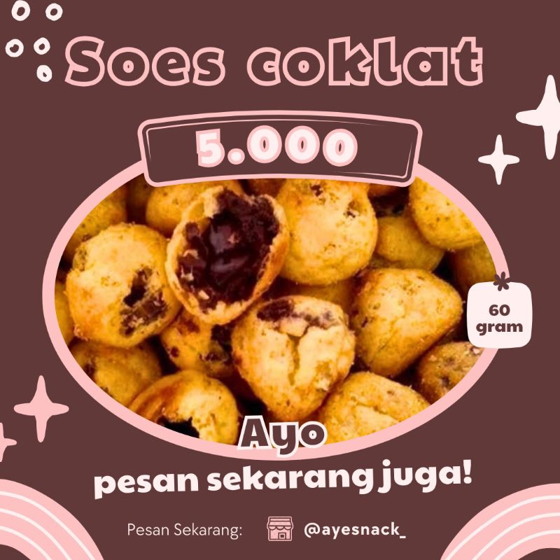 

Soes coklat/sus/snack/jajan kiloan/cemilan/makanan ringan/serba 5000
