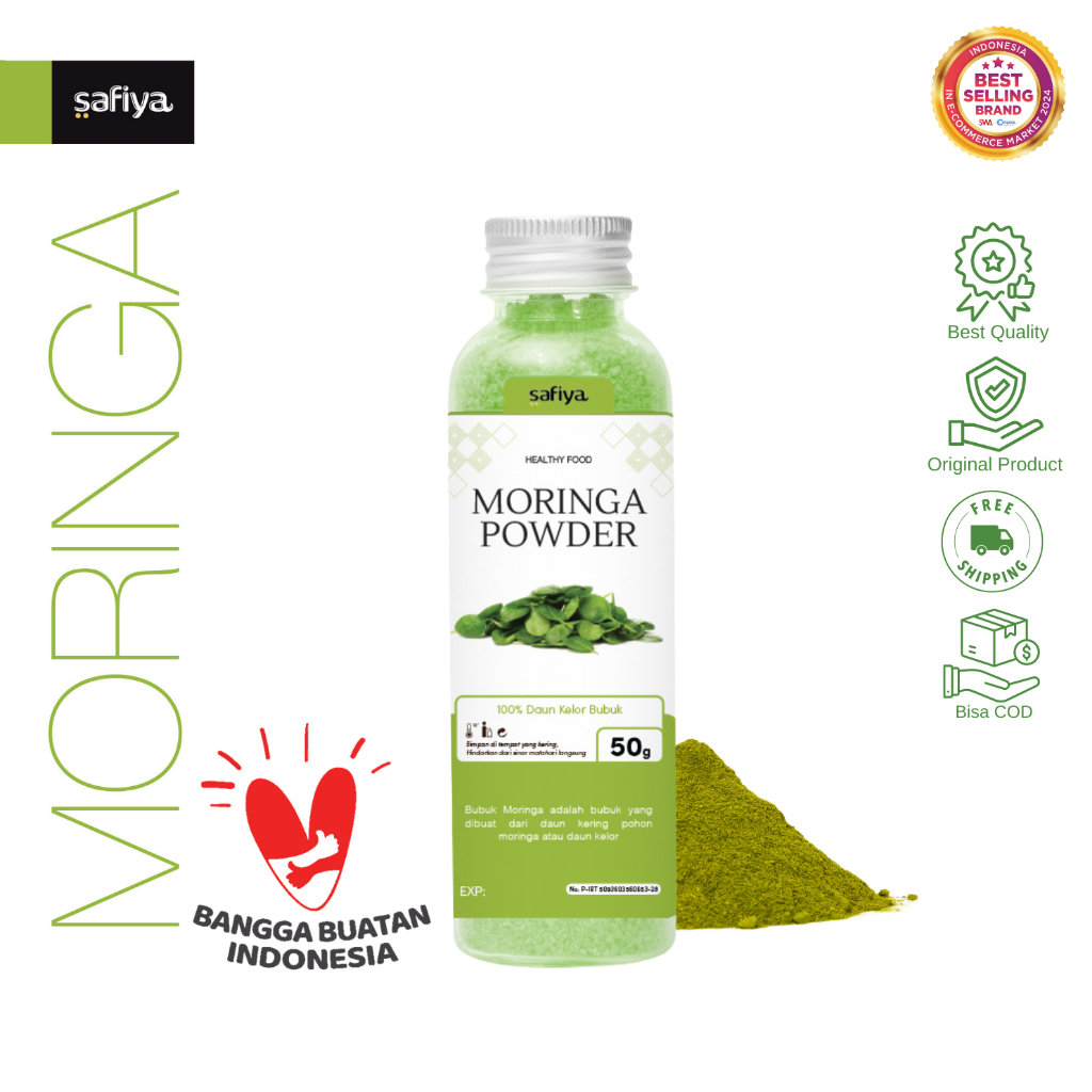 

Safiya Daun Kelor 50 Gr Moringa Bubuk 100% Murni Premium