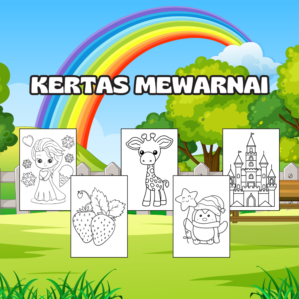 Lembar kertas mewarnai anak balita, tk & paud, lembar aktivitas anak, coloring worksheet