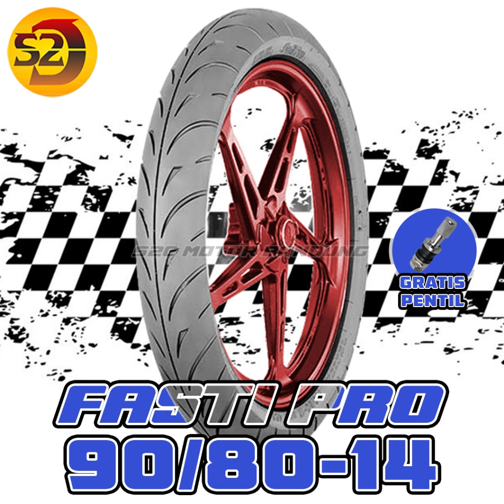 BAN LUAR KOMPETESI BAN BALAP IRC FASTI PRO UKURAN 90/80-14 90 80 RING 14 TUBELESS SOFT COMPUND FOR D