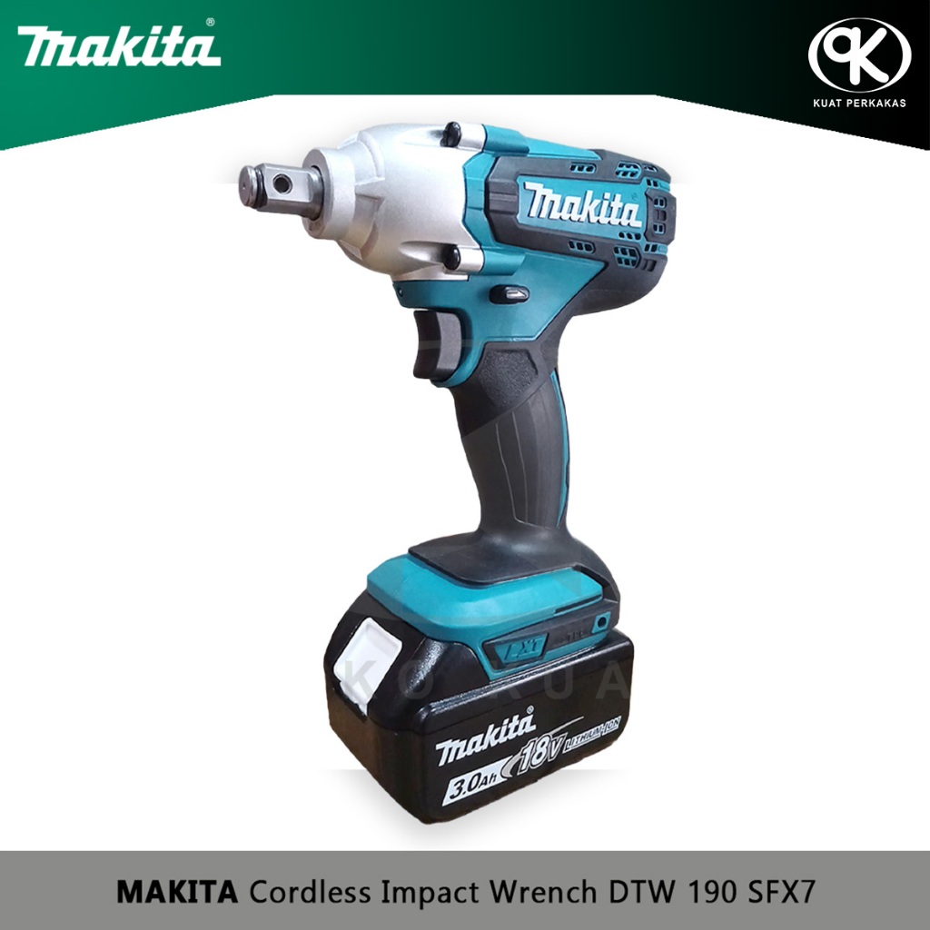 Cordless Impact Wrench MAKITA DTW 190 SFX7 Mesin Buka Socket Impek Battery 18V