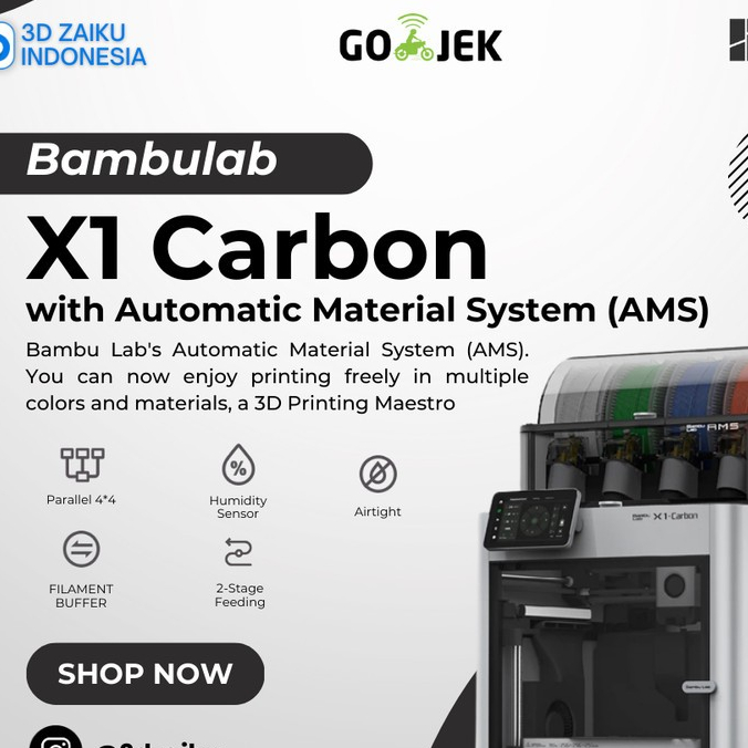 Bambulab X1 Carbon COMBO with AMS CoreXY 3D Printer High Speed Lidar