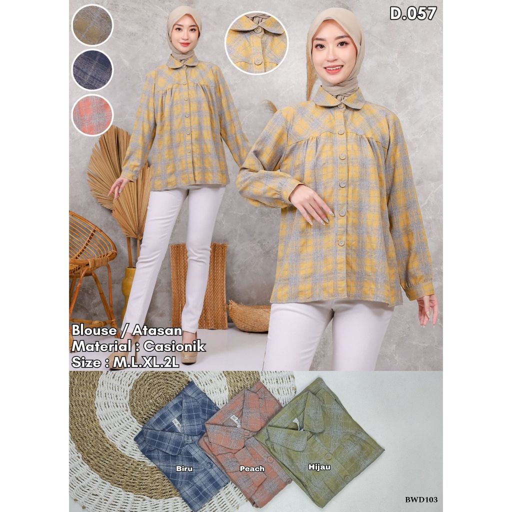 Blouse BWI Kotak Kotak Casionik Premium