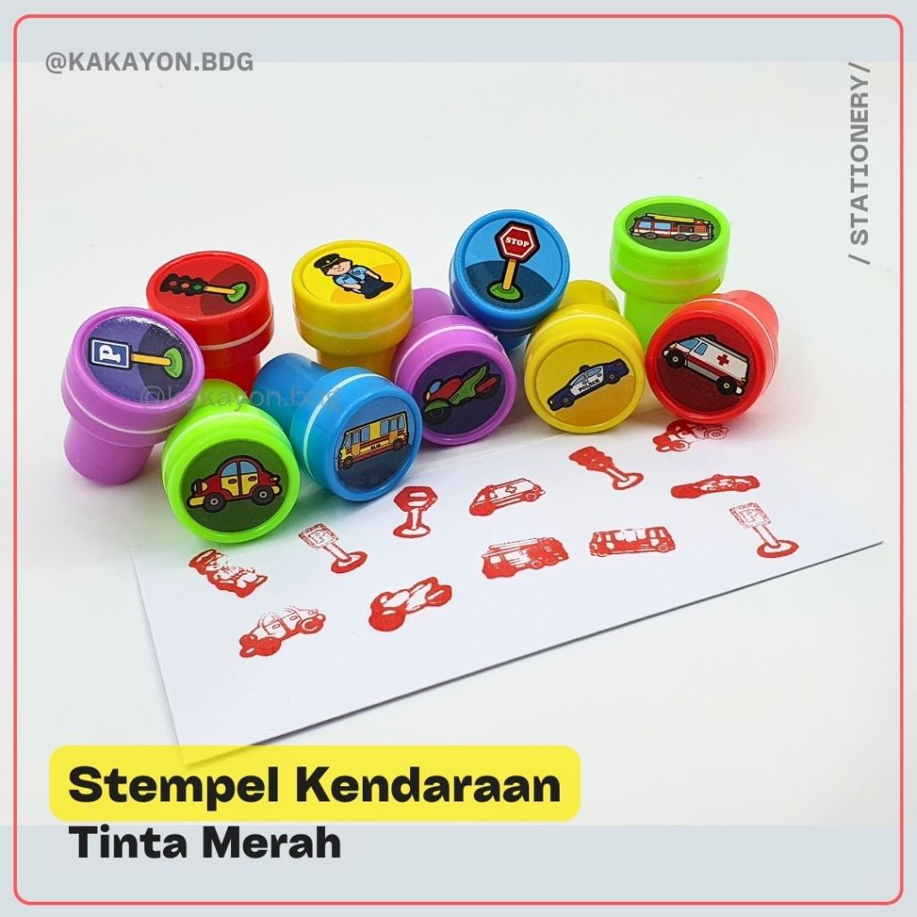 

Stempel Cap Reward Anak Gambar Kendaraan Mobil Lucu Tinta Merah