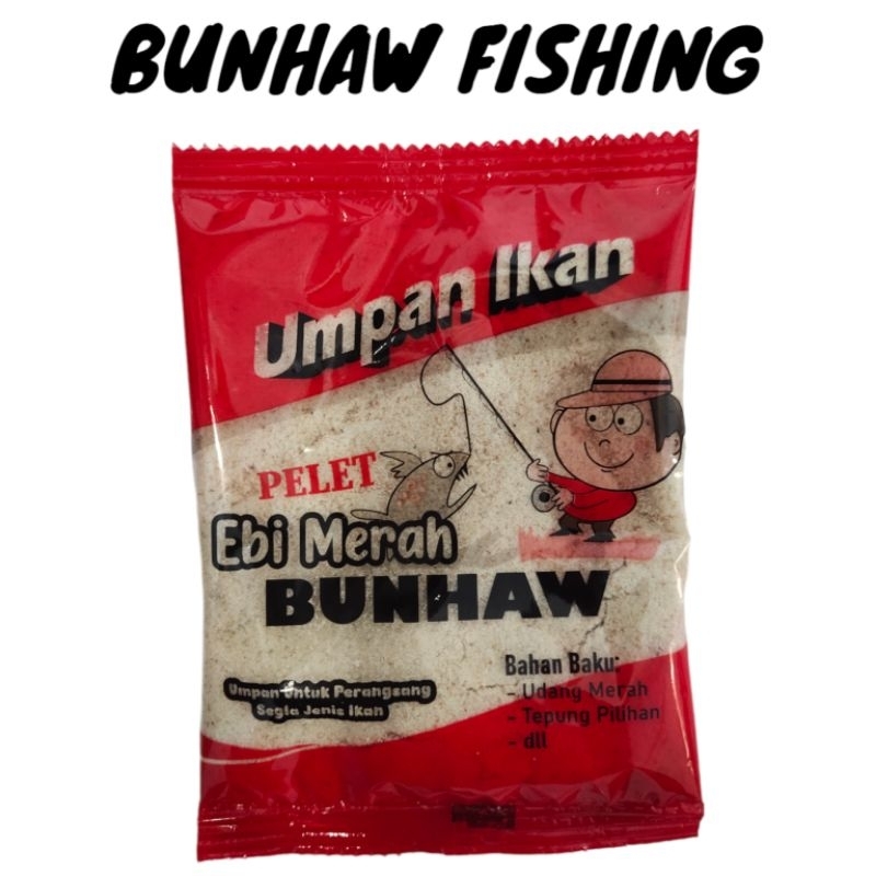 umpan pelet ebi merah bunhaw umpan ikan mas,ikan nila dan lain-lain