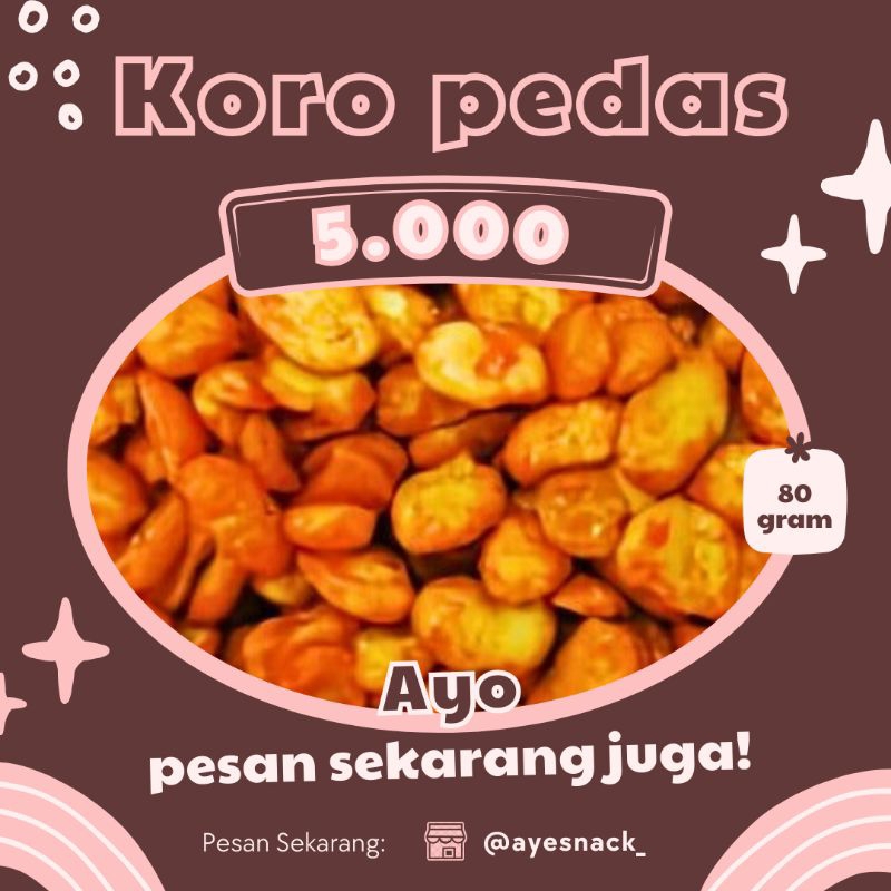 

Kacang koro pedas/snack/jajan kiloan/serba 5000/cemilan/makanan ringan