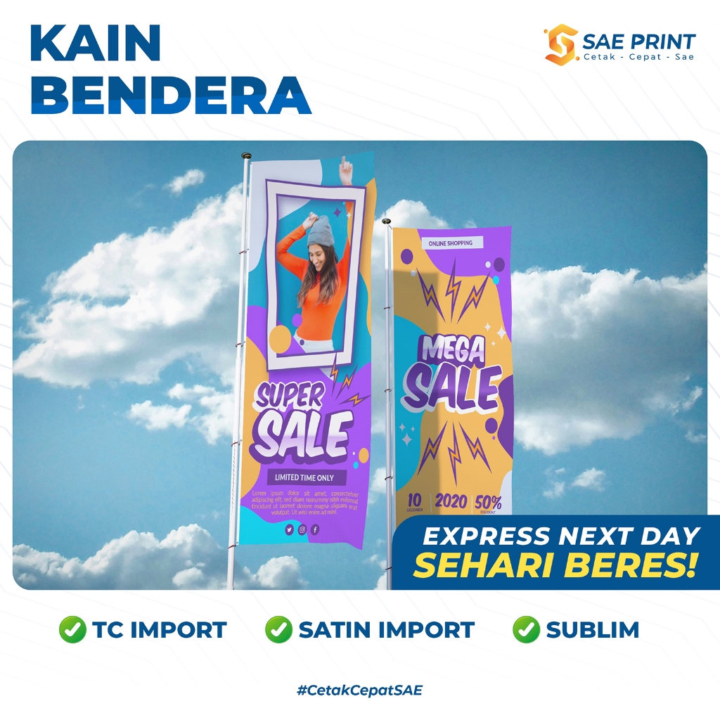 CETAK KAIN BENDERA | SUBLIM | TC IMPORT | SATIN IMPORT