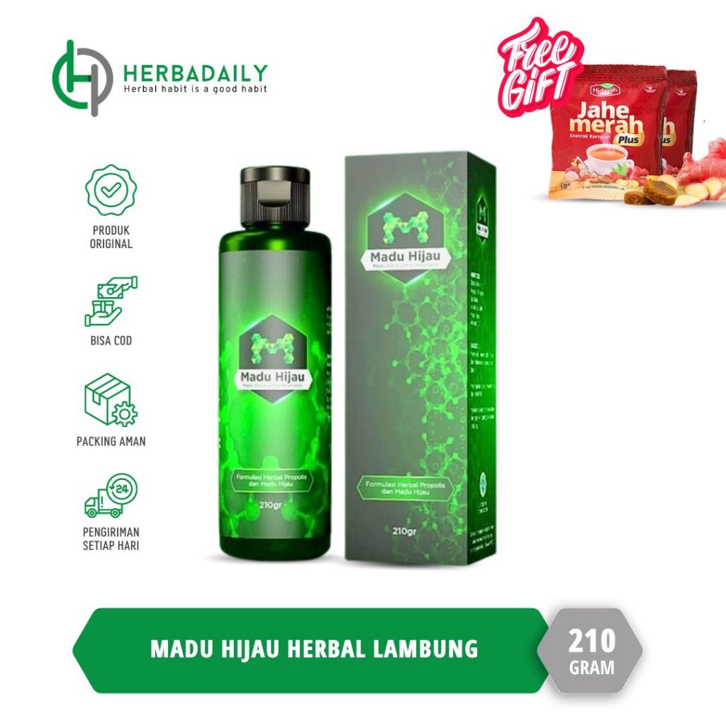 

Madu Hijau Herbal Lambung Logo M Original Asli 100% GERD Maag Akut Mual (210 Gr)