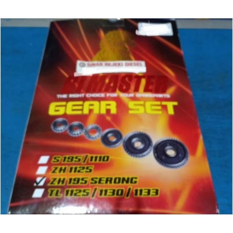 Gear Set Komplit Gigi Mesin S195 S1100 S1110 S1115 ZH1115 Miring 12