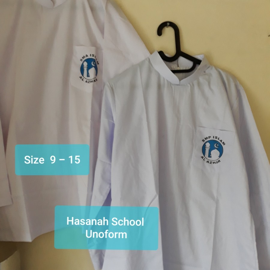 BAJU TUNIK PUTIH   SMA , SEKOLAH ISLAM AL AZHAR YPI