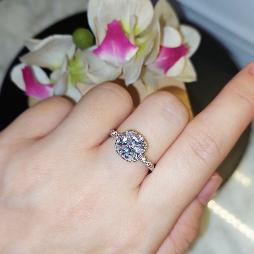 Fliz - GISELLE RING - Cincin silver 925 S925 Silver925 Klasik Perhiasan Wanita Kristal CS15410 Ring