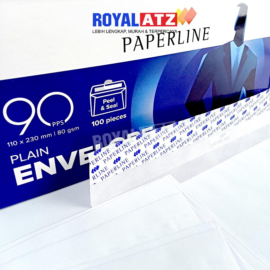 

Amplop Paperline Plain Putih Polos No.90 (110 x 230 mm) Isi 100 Pcs