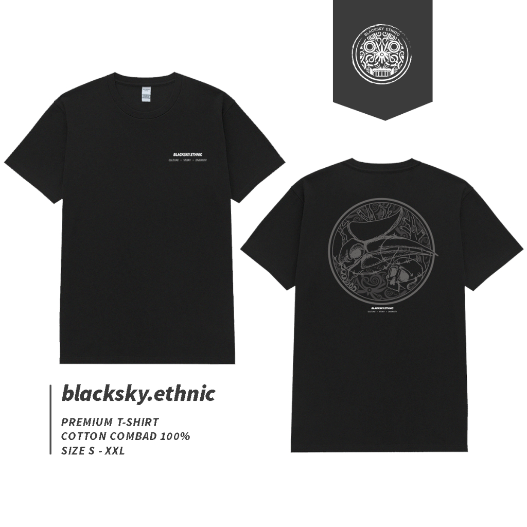 Baju Dayak Enggang Dark Head / Baju Etnik / Baju kaos dayak / baju kalimantan / Baju Borneo / kaos B