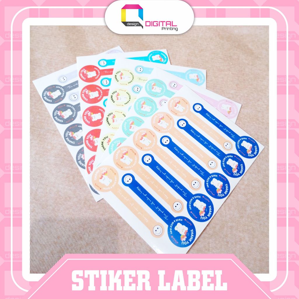 

50 PCS STIKER LABEL THANK YOU / STIKER HAVE A NICE DAY EMOTICON/ STIKER THANK YOU/ CUTE LABEL