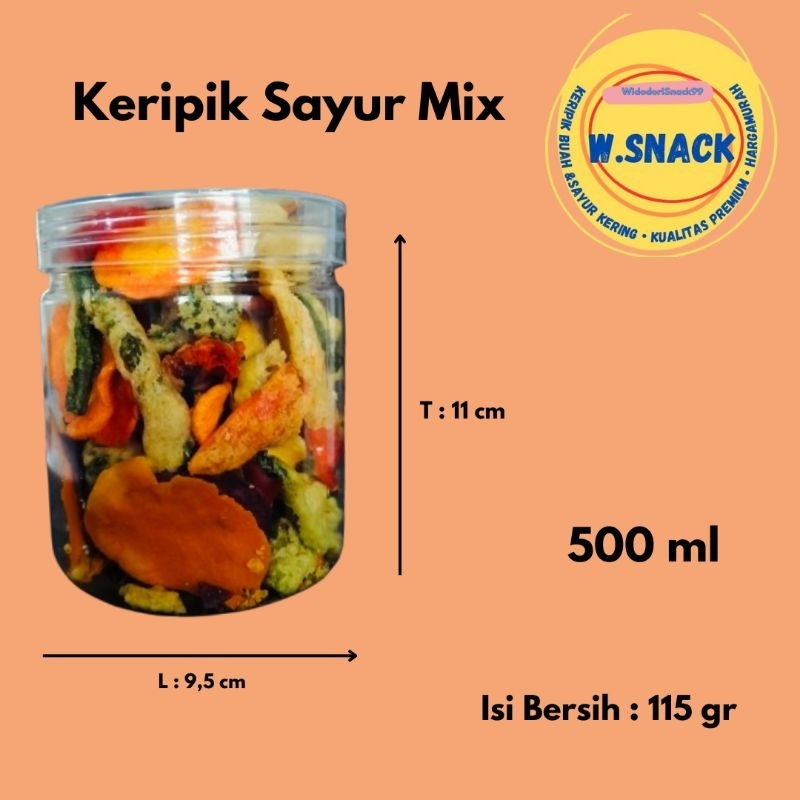 

Keripik Sayur Mix 100gr - 140gr/kemasan 500ml - 650ml/Premium