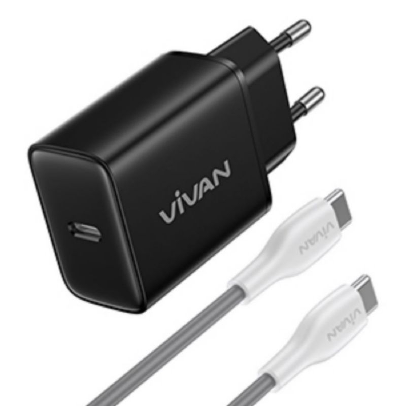 VIVAN POWER C20 Mini Charger | PD 20W 3A Fast Charging | 6 Safety Protection Charger Casan Vivan Usb