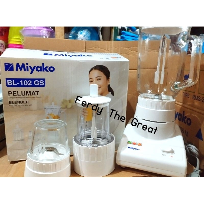 Blender Miyako Bl 102 GS kaca / blender jus buah sayur bumbu rempah / blender miyako 3 tabung / blen