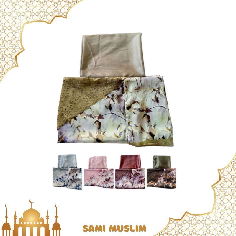 Mukena Armani silk renda besar motif/mukena armani silk