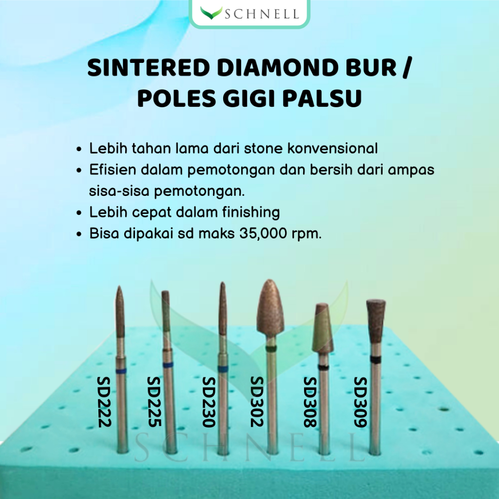 Sintered Diamond Bur/bor dental polish gigi/poles gigi palsu