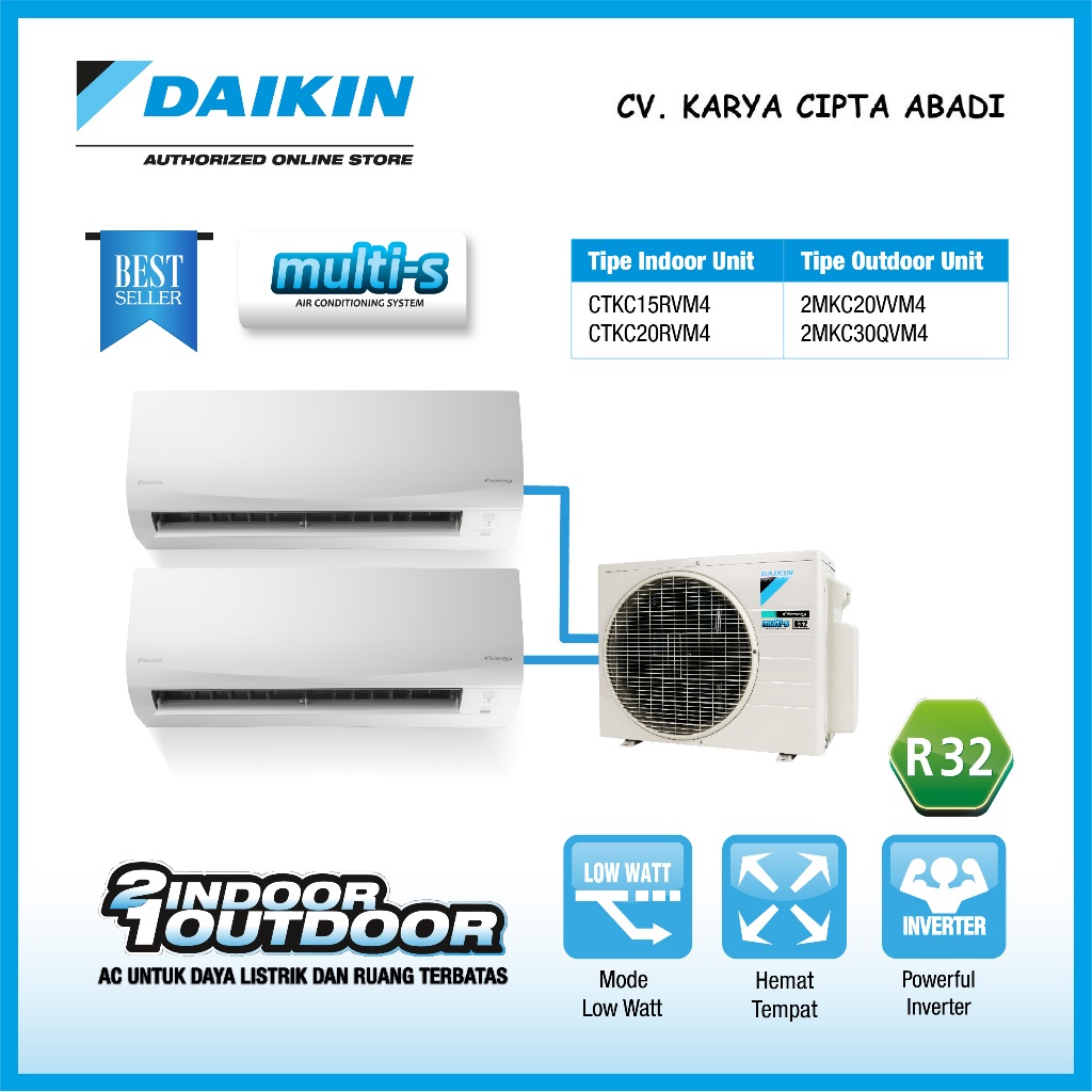 AC SPLIT DAIKIN MULTI-S 2 CONNECTION (15+15)