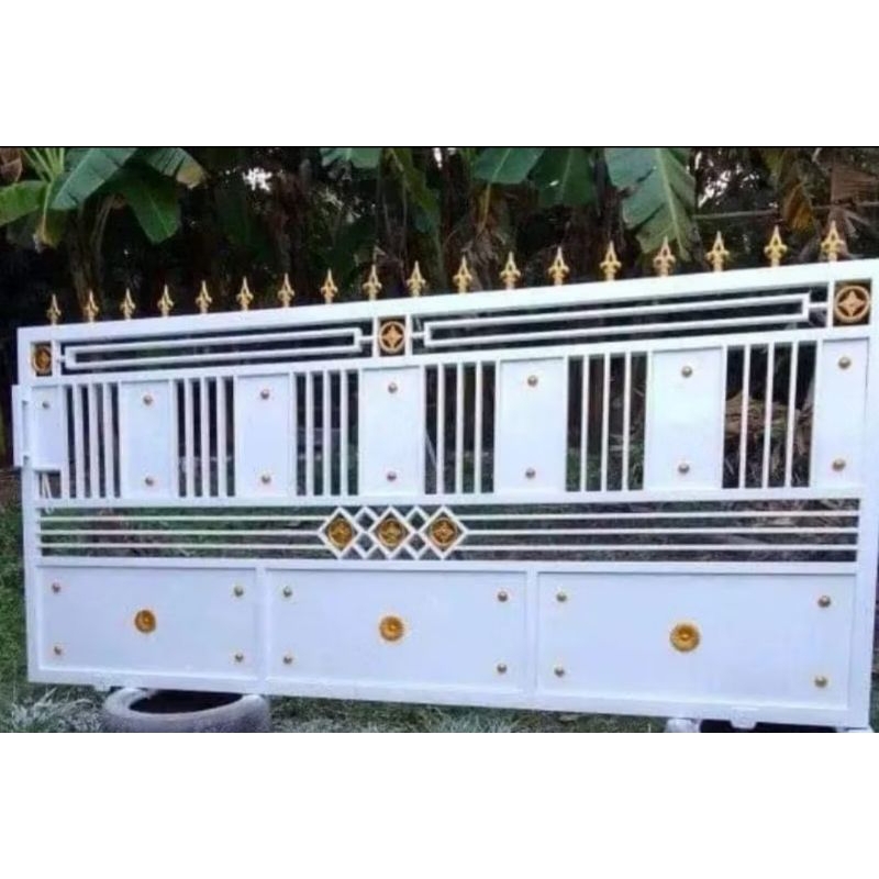 PAGAR DORONG MINIMALIS FUL BESI GALVANIZE
