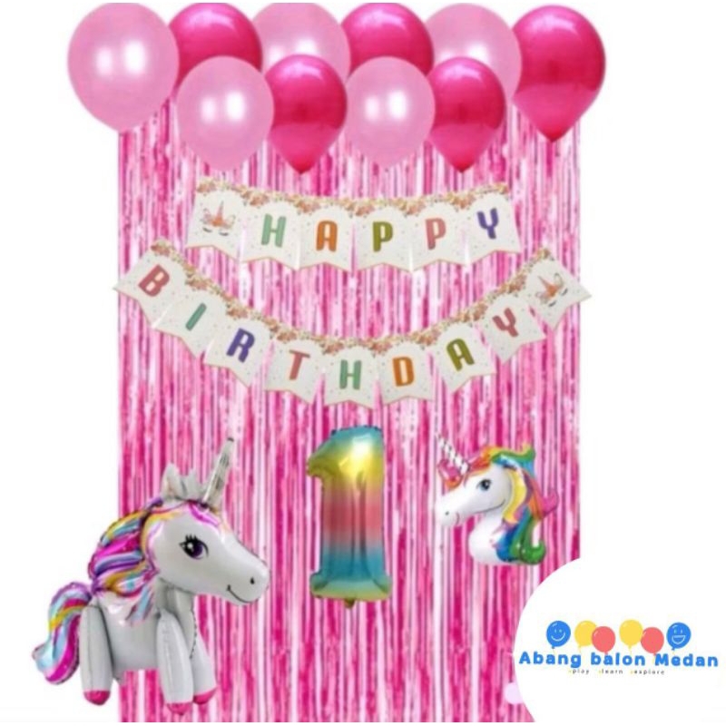 Paket Dekorasi Murah Tema Unicorn/Dekorasi Unicorn/Ulang Tahun Anak Perempuan